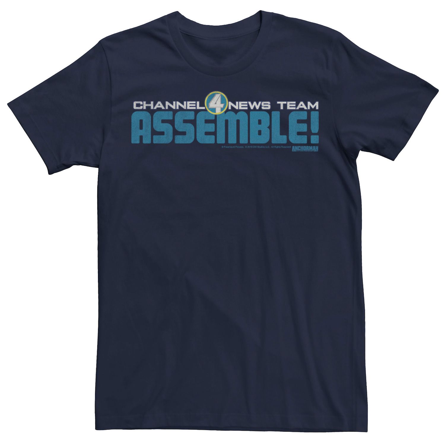 T-shirt Anchorman Ron Burgundy Channel 4 News Team – Taille S, Bleu, Coton, état Très Bon
