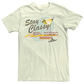 Men's Anchorman Stay Classy San Diego Martini Glass Tee