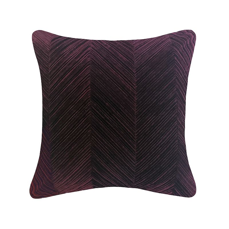 Edie@Home Chevron Velvet Decorative Pillow, Purple, 20X20
