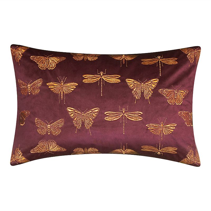 Edie@Home Butterfly Decorative Pillow, Purple, 13X20