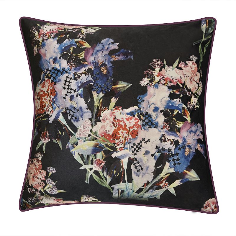 Edie@Home Iris Decorative Pillow, Grey, 19X19