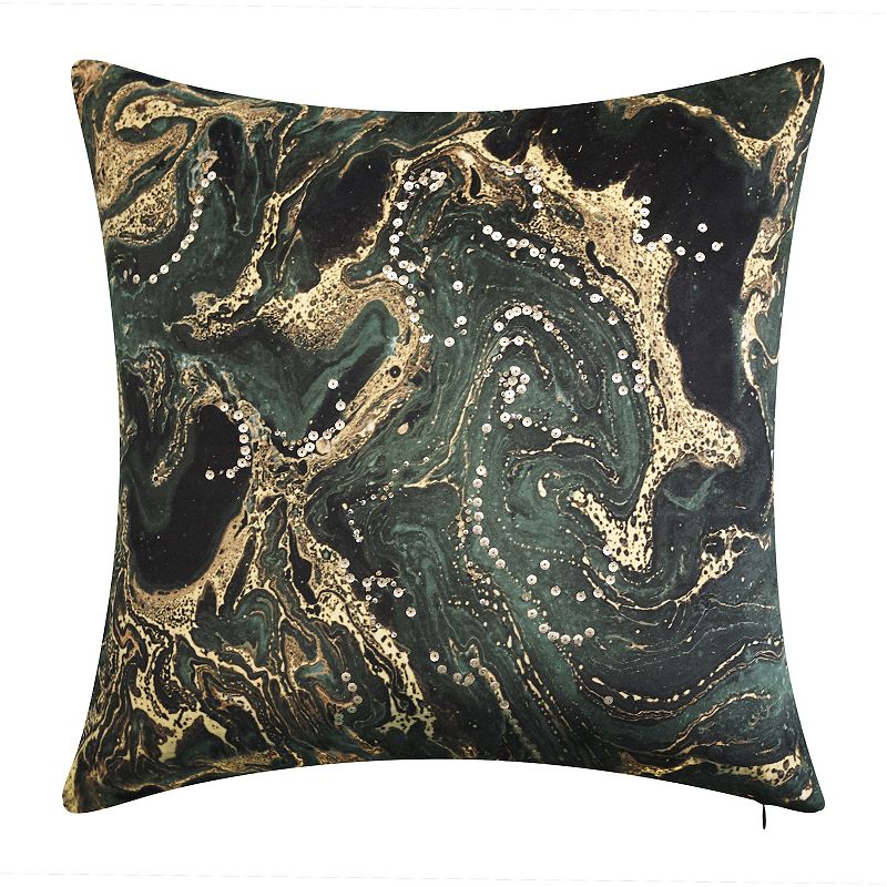 Edie@Home Malachite Decorative Pillow, Green, 20X20