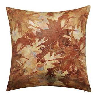 Edie@Home Printed Leaf Decorative Pillow