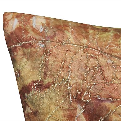 Edie@Home Printed Leaf Decorative Pillow