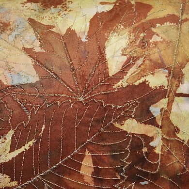 Edie@Home Printed Leaf Decorative Pillow