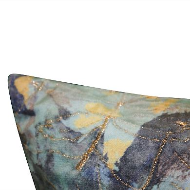 Edie@Home Printed Gold Leaf Decorative Pillow