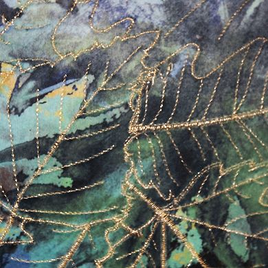 Edie@Home Printed Gold Leaf Decorative Pillow