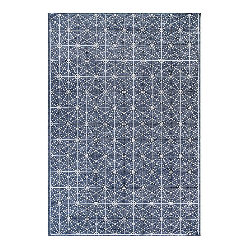 Couristan Timber Namur Indoor/Outdoor Area Rug, Blue, 4X5.5 Ft