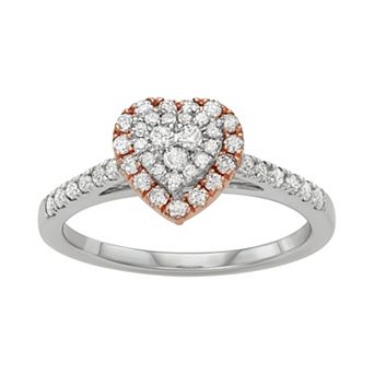 Simply Vera Vera Wang 14KT Two Tone 1/2 Carat T.W. Round Cut Diamond Simply Love Ring