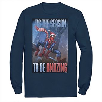 Men's Marvel Spider-Man 'Tis The Season To Be Amazing Long Sleeve Tee