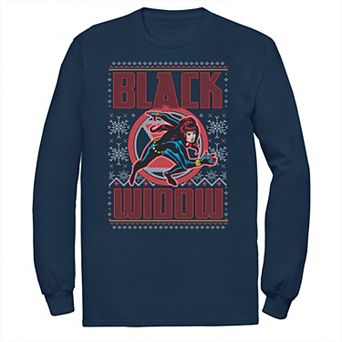 Men's Marvel Black Widow Ugly Christmas Sweater Tee