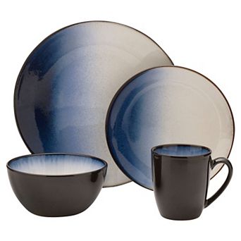 Gourmet Basics Asher Blue 16 pc Dinnerware Set
