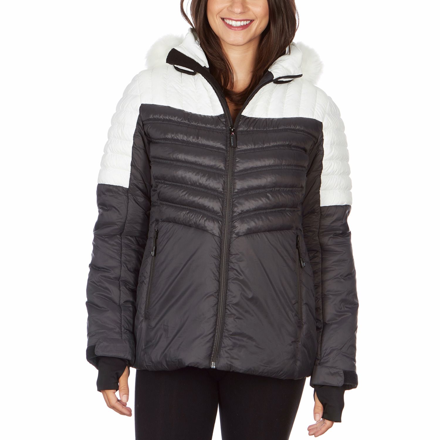 plus size quilted jacket with hood