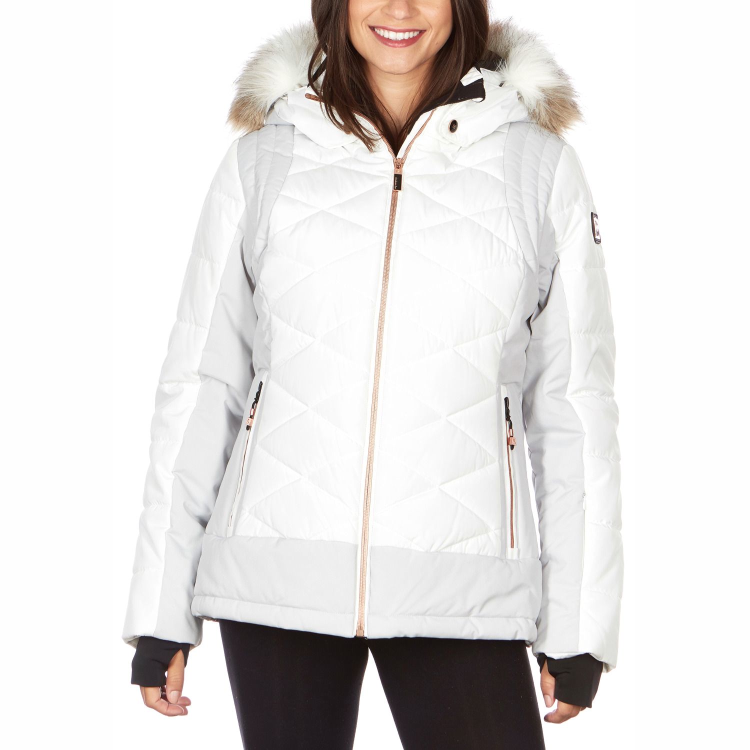 womens ski coats with fur hood