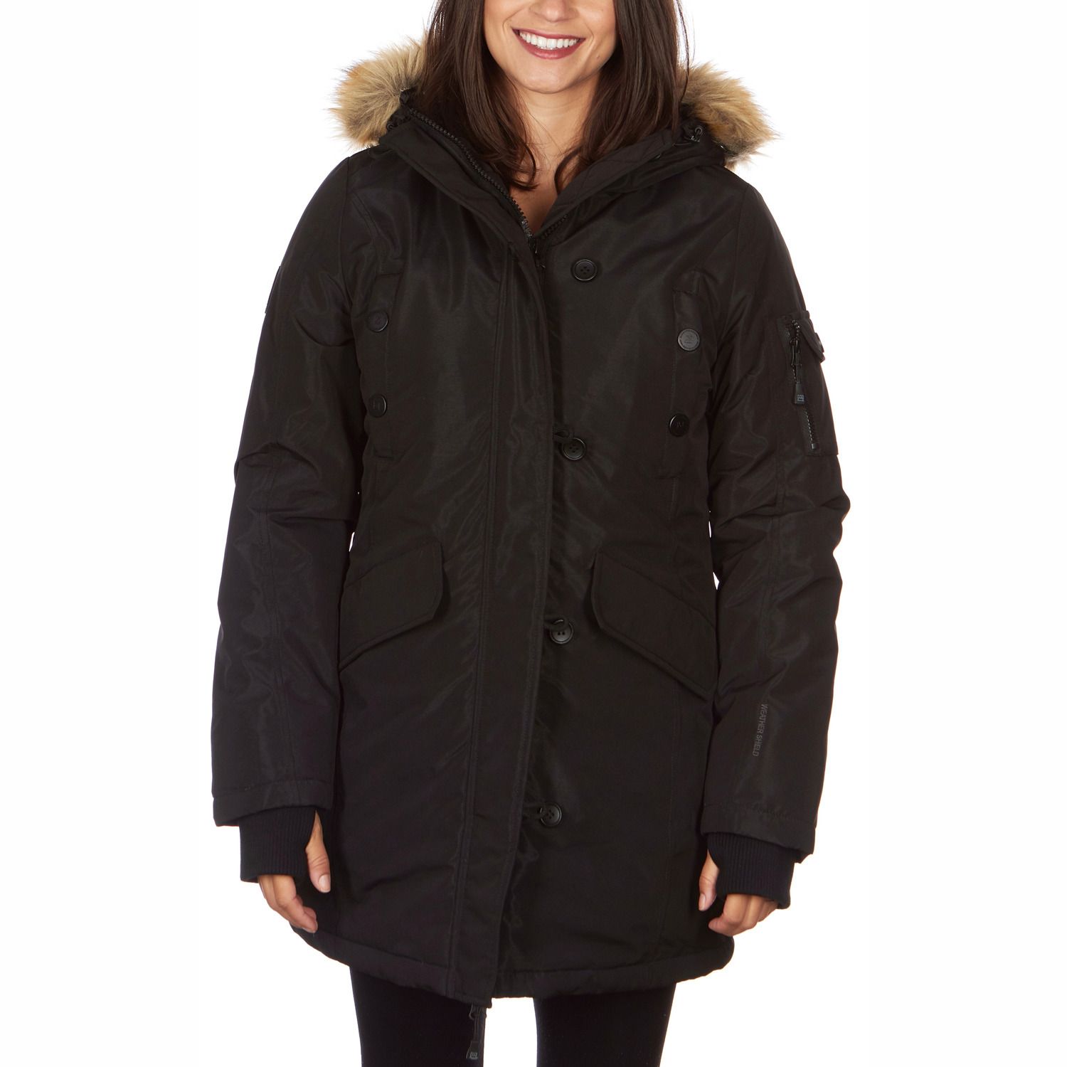 womens parka coats with fur hood plus size