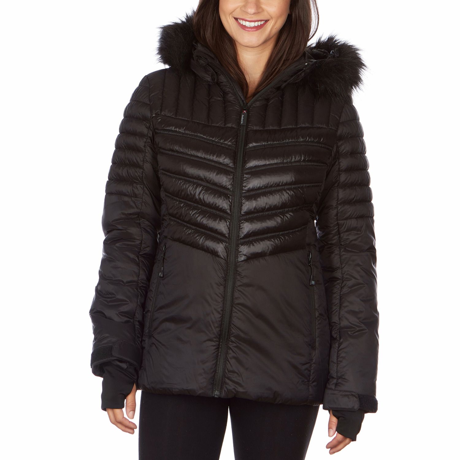 hooded quilted jacket womens