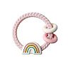 Baby Girl Itzy Ritzy Pink Silicone Teether Rattle (with Rainbow Trinket)