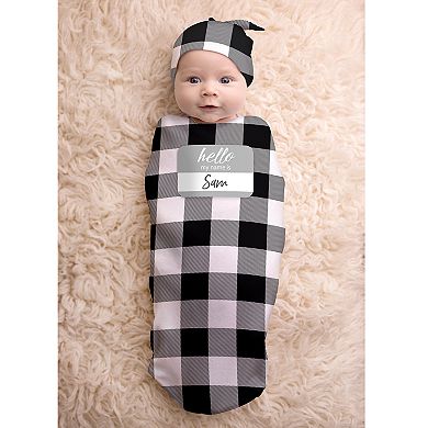 Itzy Ritzy Cutie Cocoon Checkered Cocoon & Hat Set