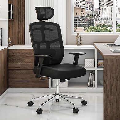 Techni Mobili High-Back Executive Black Mesh Office Chair