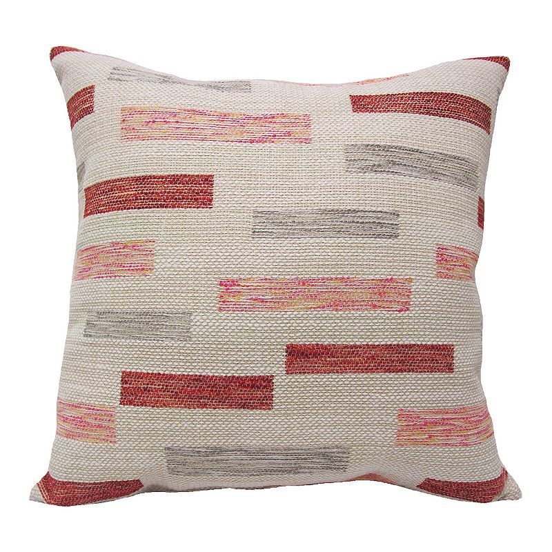 HFI Big Block Weave Jacquard Pillow, Spice Pink Green, 18X18