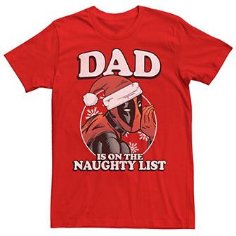 Men's Marvel Deadpool Dad On The Naughty List Tee