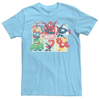 Men's Marvel Avengers Cartoon Comic Panels Tee