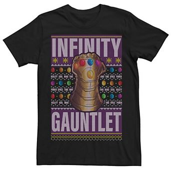 Men's Marvel Thanos Gauntlet Ugly Christmas Sweater Tee
