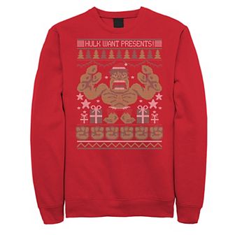 Men's Marvel Avengers Hulk Want Presents Sweatshirt