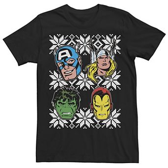 Men's Marvel Thor Hulk Retro Christmas Tee