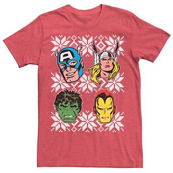 Men's Marvel Thor Hulk Retro Christmas Tee