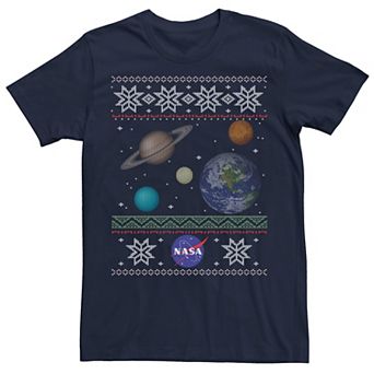 Men's NASA Solar System Ugly Christmas Sweater Tee