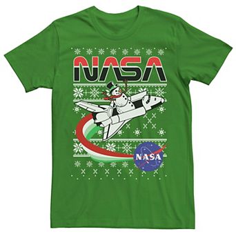 Men's NASA Santa Rocket Ugly Christmas Sweater Tee