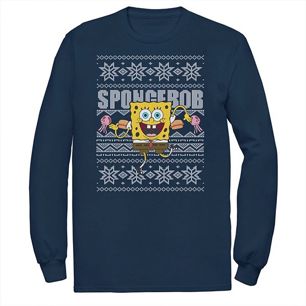 klimaat Ongedaan maken Veel Men's Nickelodeon SpongeBob SquarePants Dancing Ugly Christmas Sweater Tee