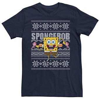 Men's Nickelodeon SpongeBob SquarePants Dancing Ugly Christmas Sweater Tee