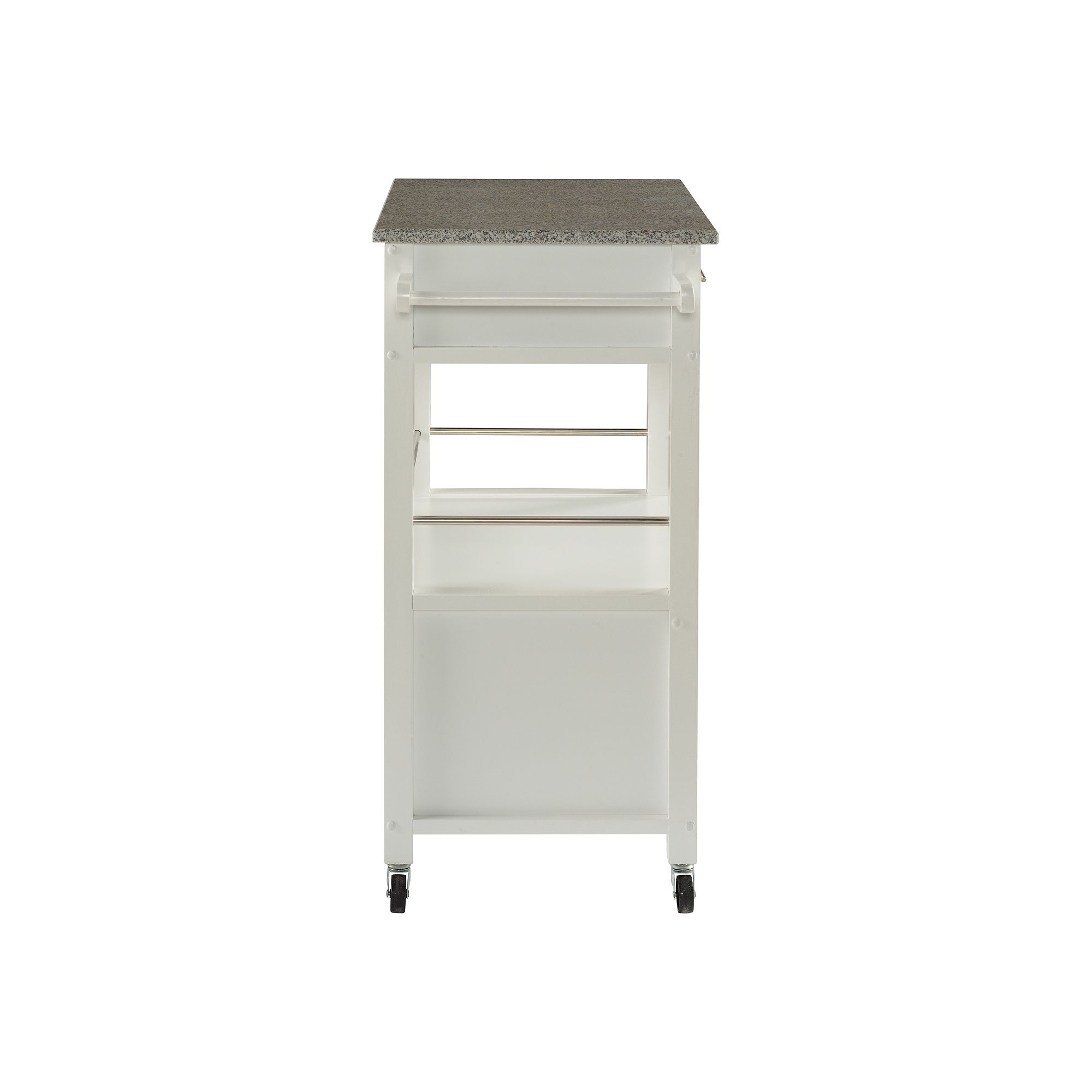 Linon Mitchell Black Kitchen Cart with Granite Top