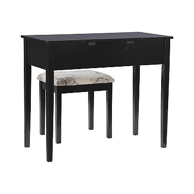 Linon Silver Butterfly Vanity and Stool