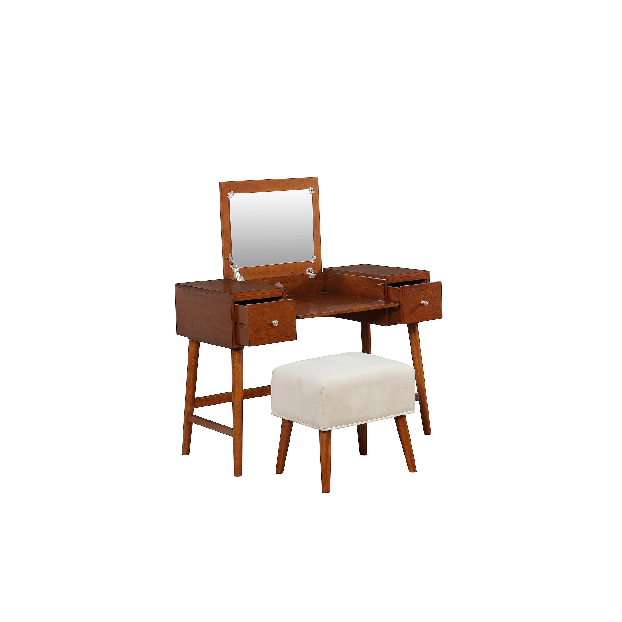 Linon Viola Vanity 2-Piece Set, Brown