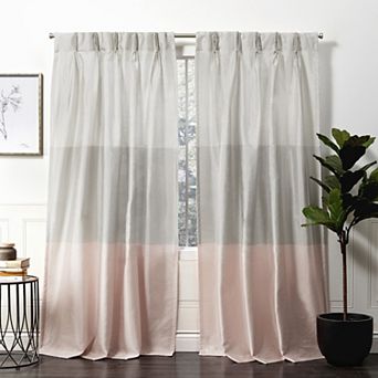 Exclusive Home 2-pack Chateau Striped Faux Silk Pinch Pleat Window Curtains