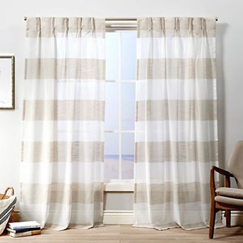Exclusive Home 2-pack Darma Sheer Linen Pinch Pleat Window Curtains