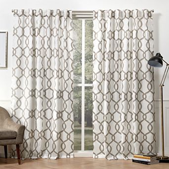 Exclusive Home 2-pack Kochi Linen Blend Hidden Tab Top Window Curtains