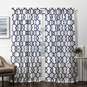 Eff Pleated Vertical Colorblock Window Curtain