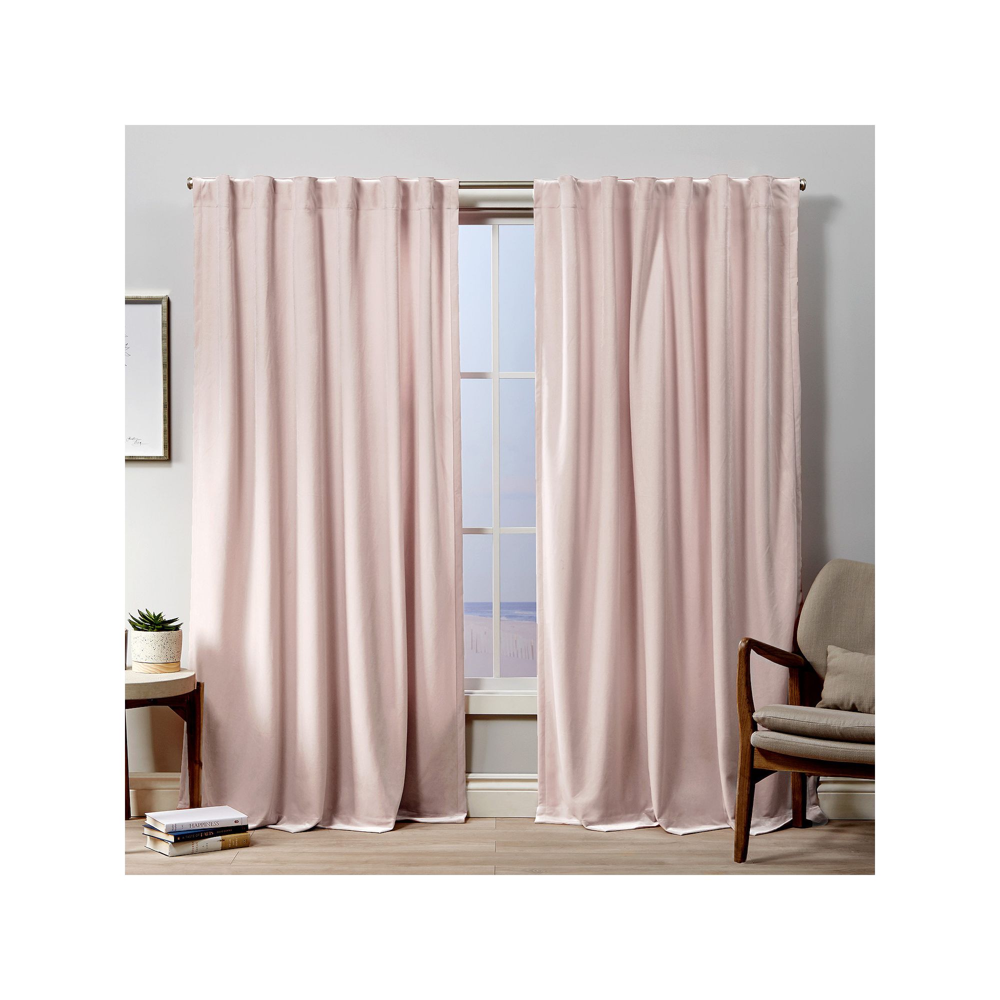 Exclusive Home 2-pack Velvet Heavyweight Hidden Tab Top Window Curtains, Bl