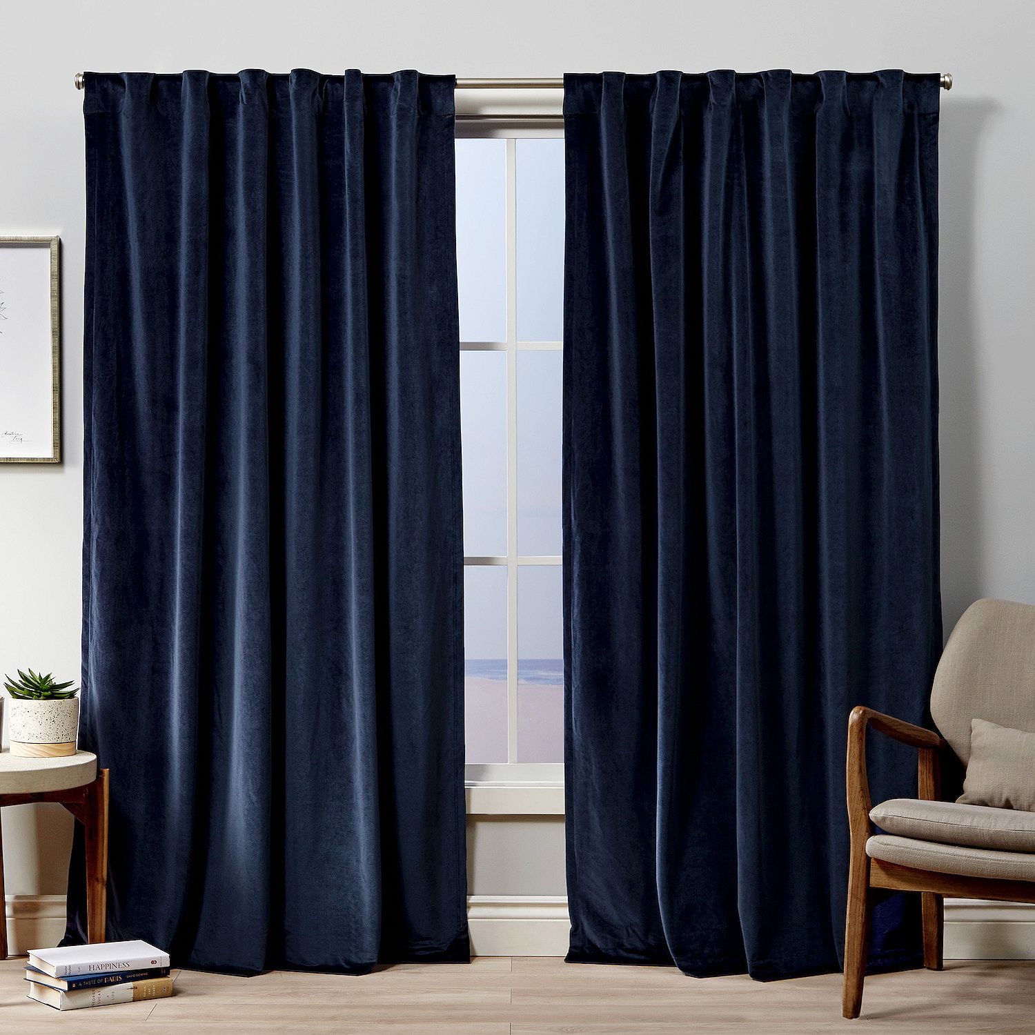 Photo 1 of Exclusive Home 2-pack Velvet Heavyweight Hidden Tab Top Window Curtains