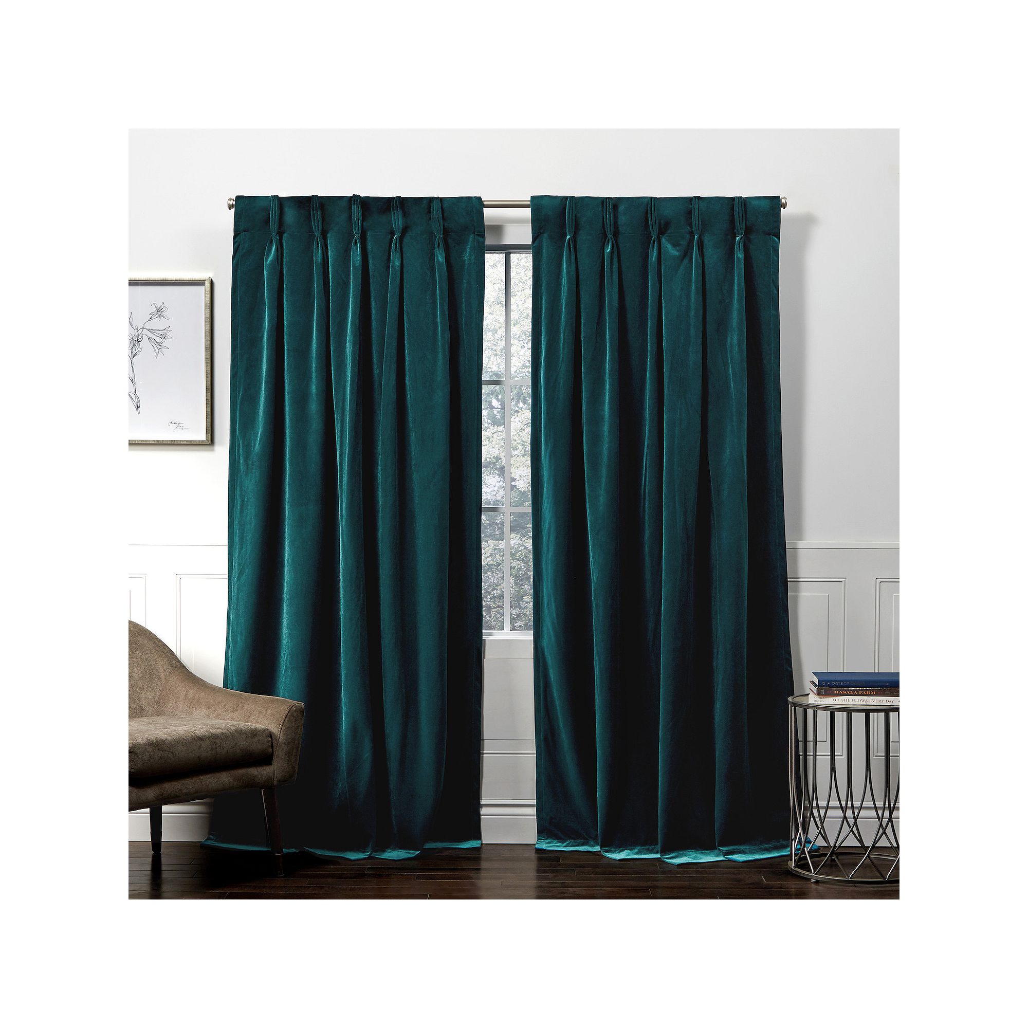 Exclusive Home 2-pack Velvet Heavyweight Hidden Tab Top Window Curtains, Bl