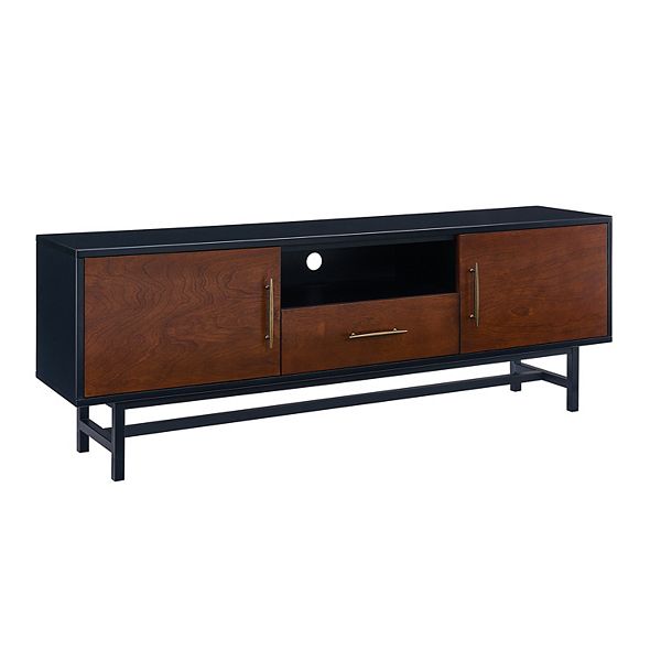 Southern Enterprises Blynn Mid Century, Low Media Console Table