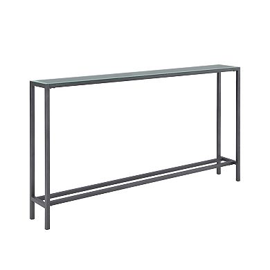 Southern Enterprises Darrin Narrow Long Console Table with Mirrored Top