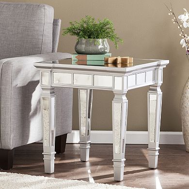 Southern Enterprises Glenview Glam Mirrored Square End Table
