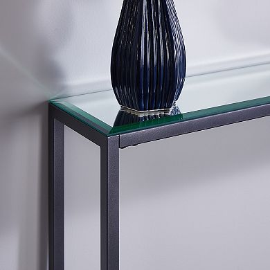 Southern Enterprises Darrin Narrow Mini Console Table with Mirrored Top