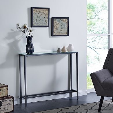 Southern Enterprises Darrin Narrow Mini Console Table with Mirrored Top