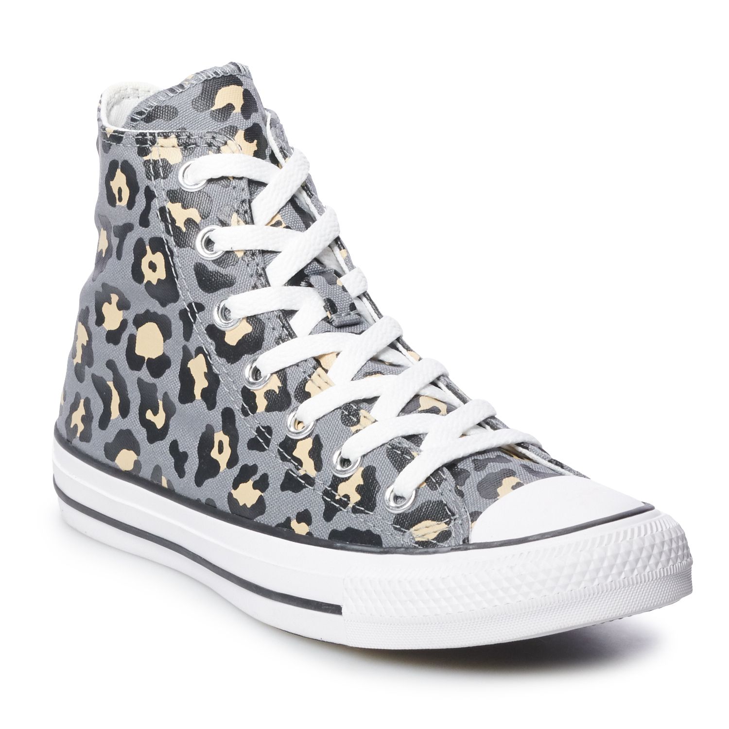 Star Leopard Print High Top Sneakers